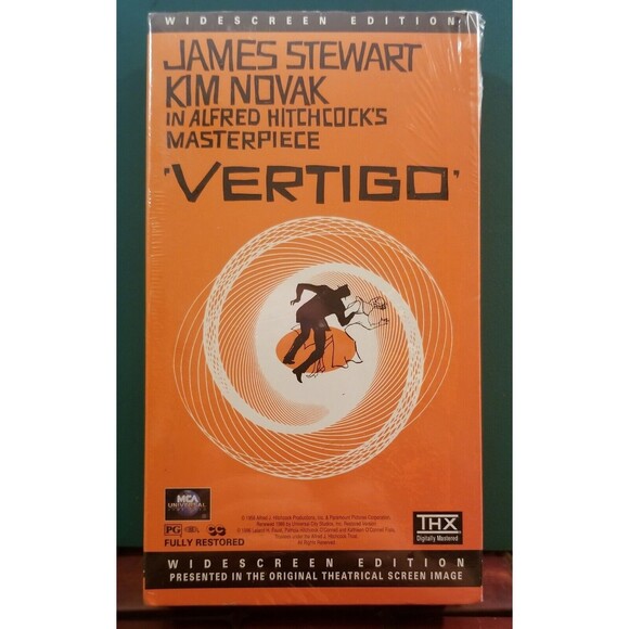 Vertigo Alfred Hitchcock James Stewart Kim Novak VHS Restored Remastered WS - Picture 1 of 2